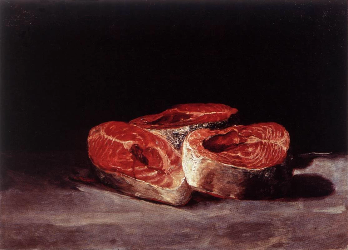 Francisco de Goya y Lucientes - Natura Morta Tre Bistecche Di Salmone, Oskar Reinhart Collection, Winterthur